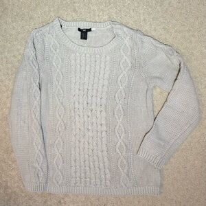 H&M Light Gray Cable Knit Sweater